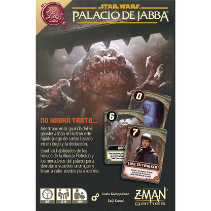 Portada juego Star Wars El Palacio de Jabba con Jabba el Hutt